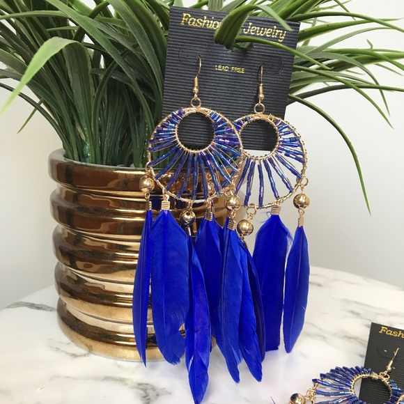 ‼️ Native Feather Dream Catcher Bead Drop Earrings - Picture 3 of 7